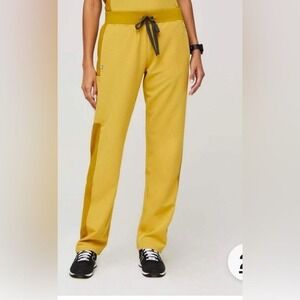 Figs Livingston Paneled Classic Scrub Pants Gold Womens' size Small NWT